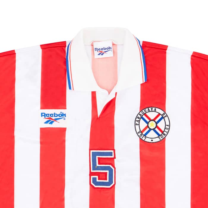 1998 Paraguay Match Worn Home Shirt #5 (Ayala) v Netherlands