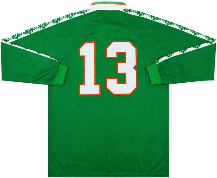 1996 Ireland XI Match Worn Mick McCarthy Testimonial Home L/S Shirt #13 (v Celtic)