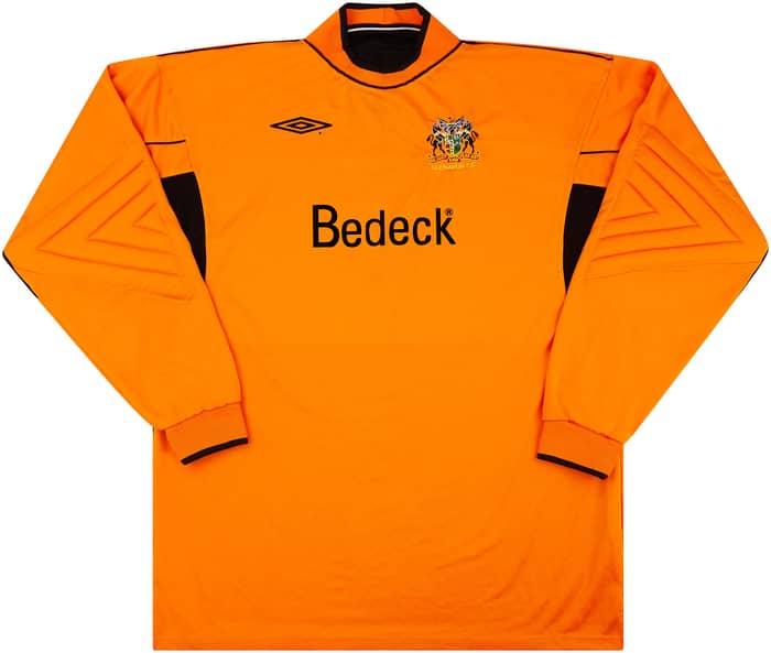 2001-02 Glenavon Match Worn UEFA Cup GK Shirt #1 (Addis) v Kilmarnock
