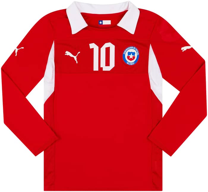 2012-14 Chile Match Issue Home L/S Shirt #10