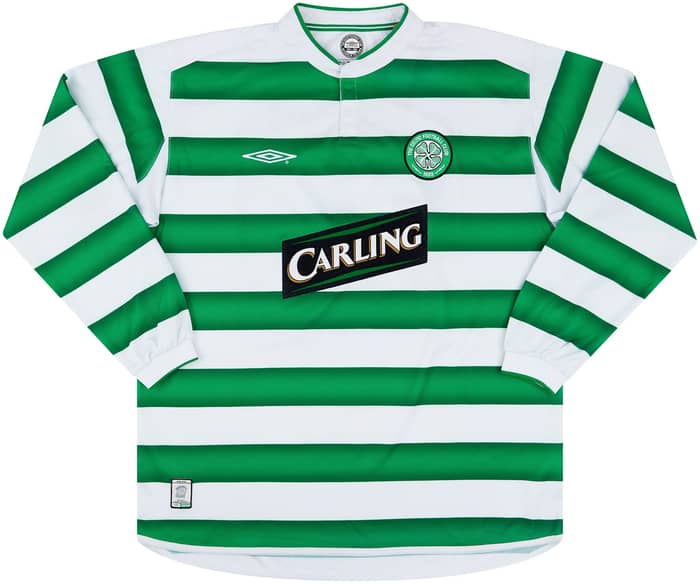 2003-04 Celtic Match Issue Home L/S Shirt Lennon #18 (v MTK Budapest)