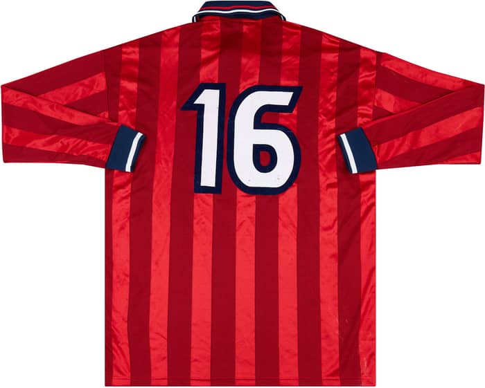 1997-99 England Match Issue Away L/S Shirt #16 (Butt)