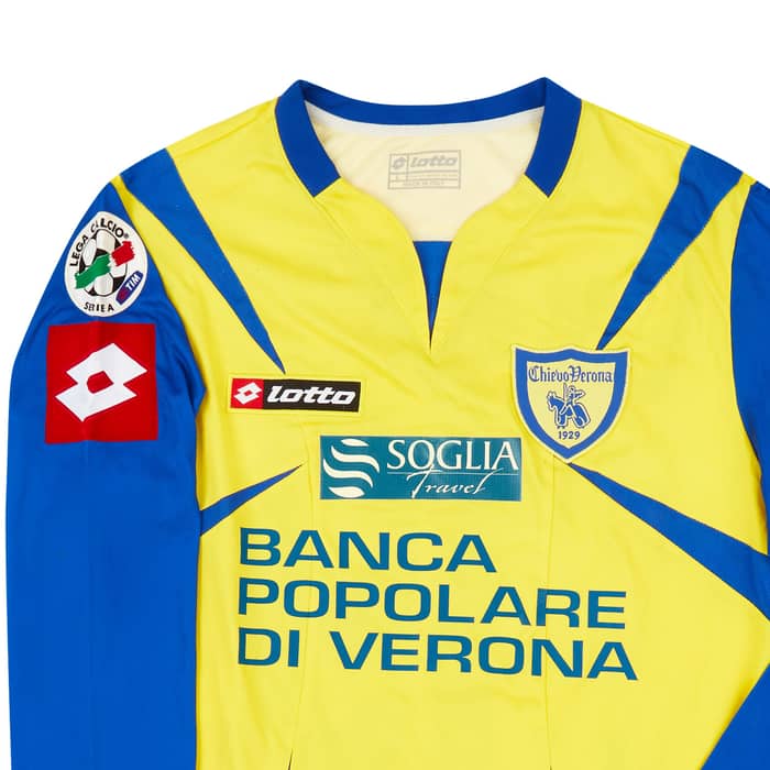 2006-08 Chievo Verona Match Issue Home L/S Shirt Malago #19