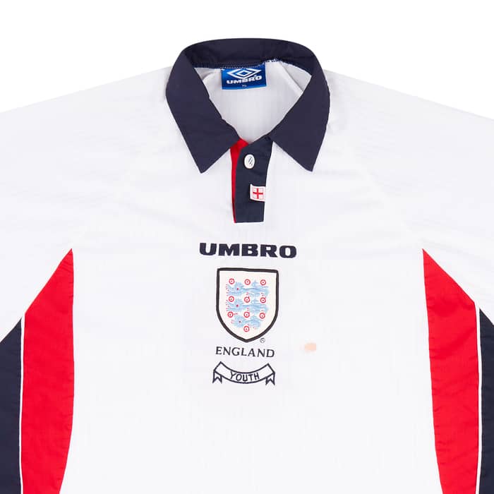 1998-1999 England U-18 Match Issue Home Shirt #5 (Wright)