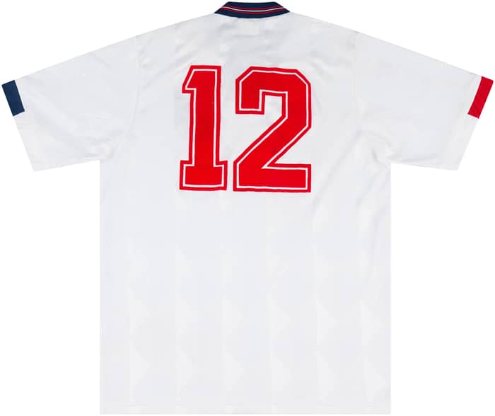 1988 England Match Worn Home Shirt #12 (Walker) v Denmark