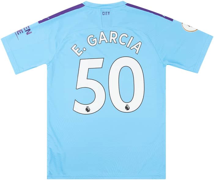 2019-20 Manchester City Match Issue Home Shirt E. Garcia #50