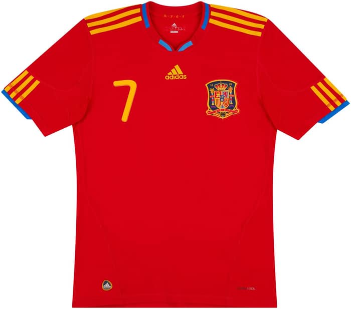 2009-10 Spain Home Shirt David Villa #7 - 8/10 - (S)
