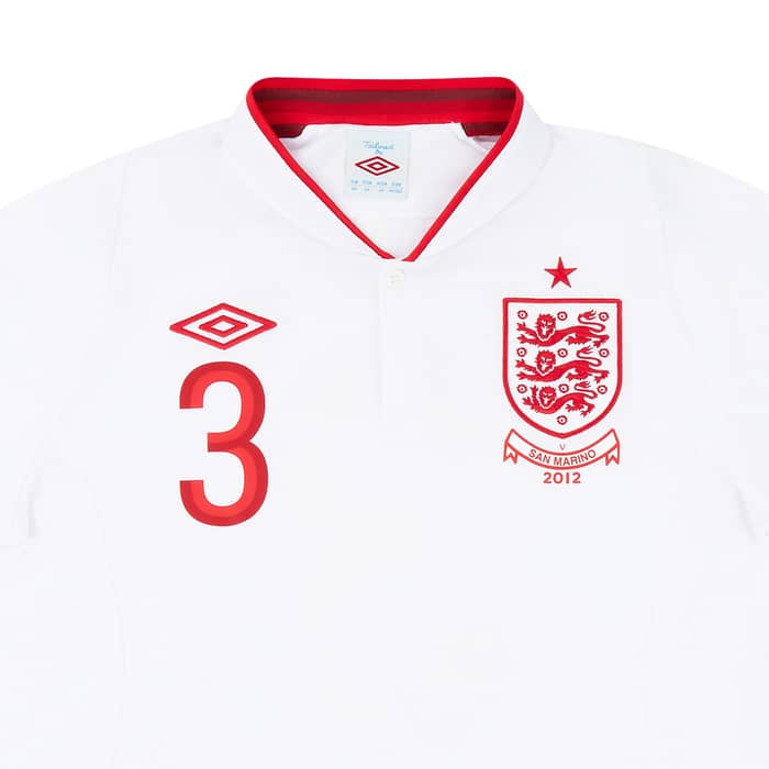 2012 England Match Issue Home Shirt Baines #3 (v San Marino)