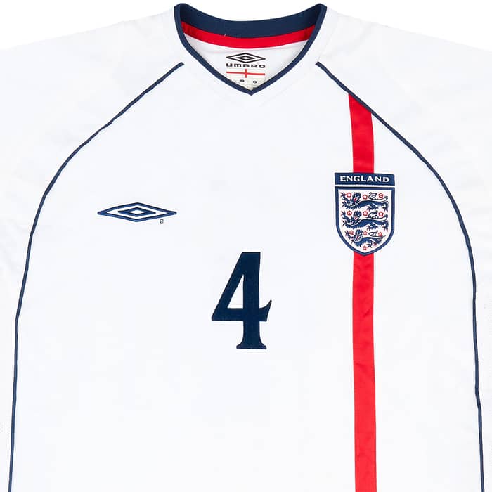 2001-02 England Match Issue Home Shirt #4 (Butt)