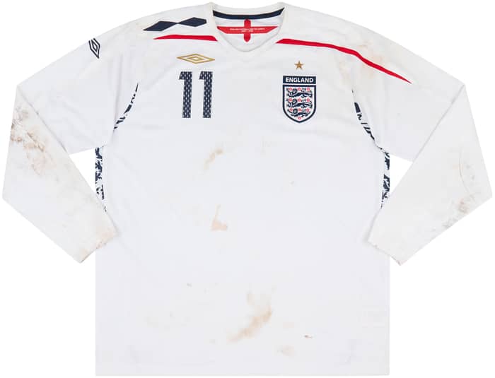 2008 England U-17 Match Worn Home L/S Shirt #11 (Ince)