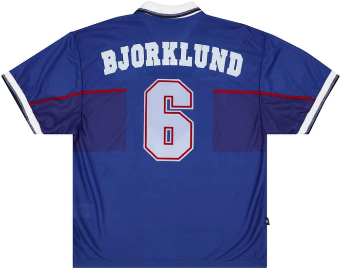 1997-98 Rangers Match Issue European Home Shirt Bjorklund #6