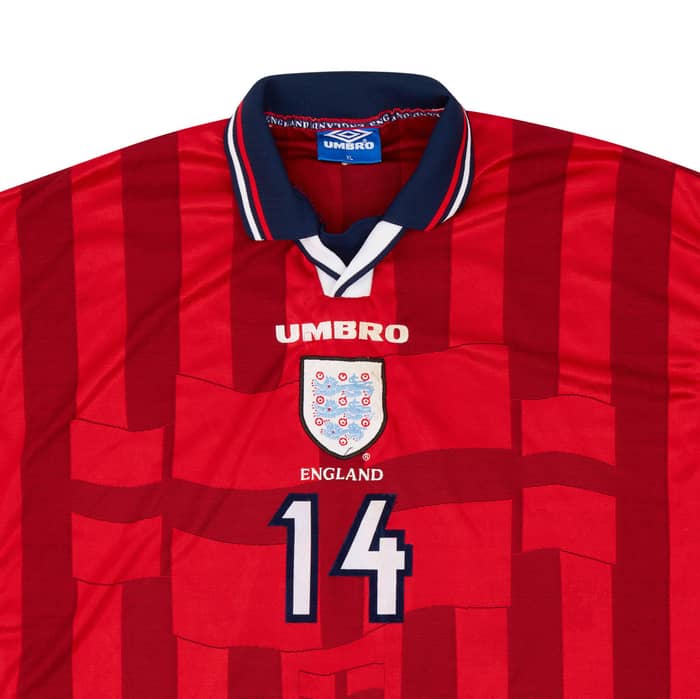 1997 England FIFA World Youth Championship Match Issue Away Shirt Macken #14