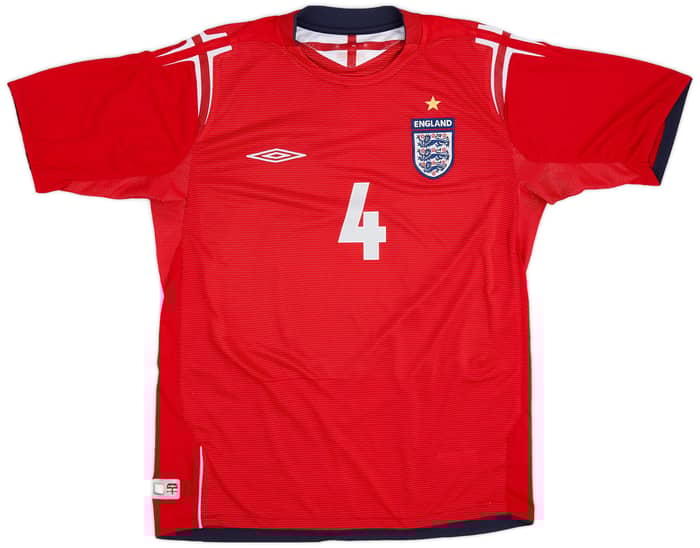 2004-06 England Away Shirt Gerrard #4 - 6/10 - (M)