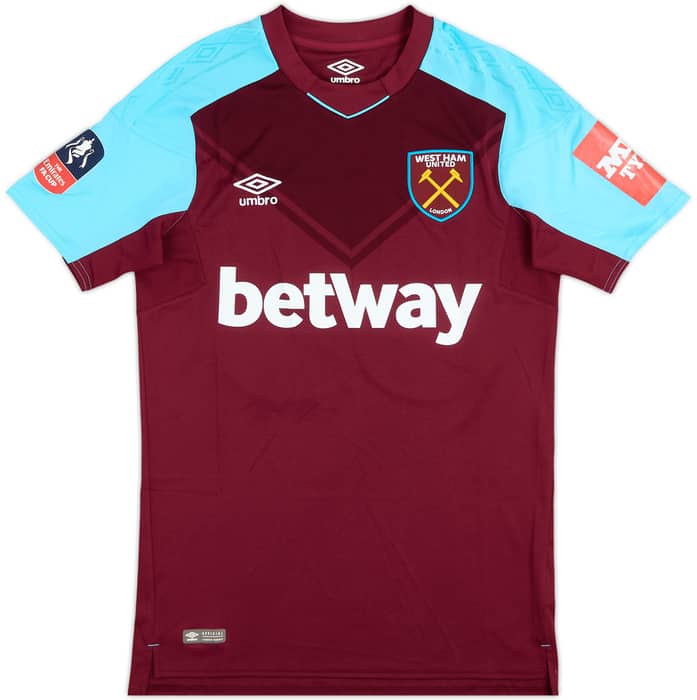 2017-18 West Ham Match Issue FA Cup Home Shirt Cullen #33