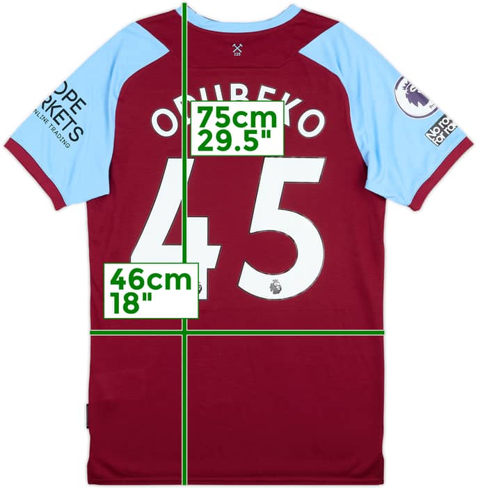 2020-21 West Ham Match Issue Home Shirt Odubeko #45