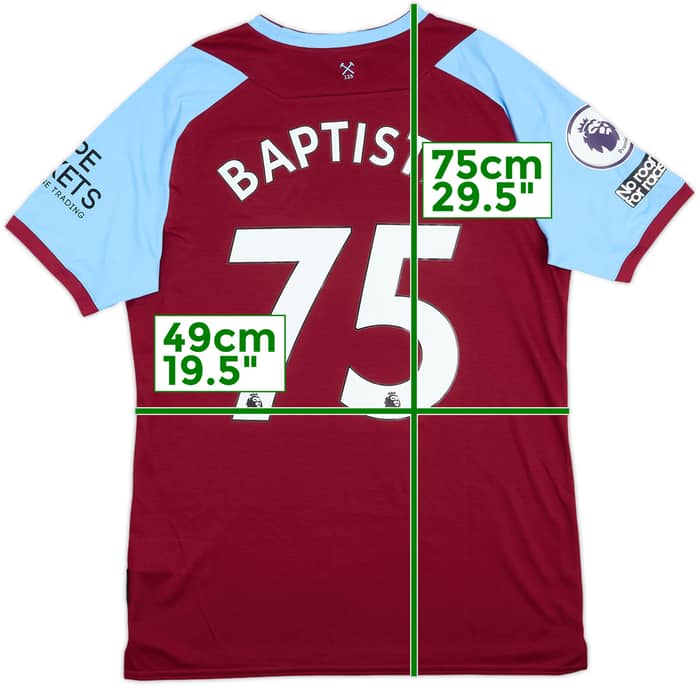 2020-21 West Ham Match Issue Home Shirt Baptiste #75