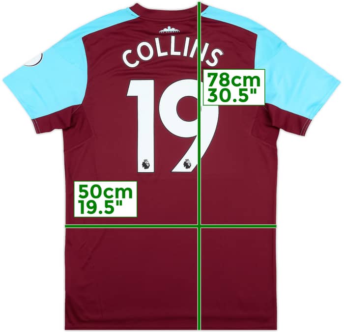 2017-18 West Ham Match Issue Home Shirt Collins #19