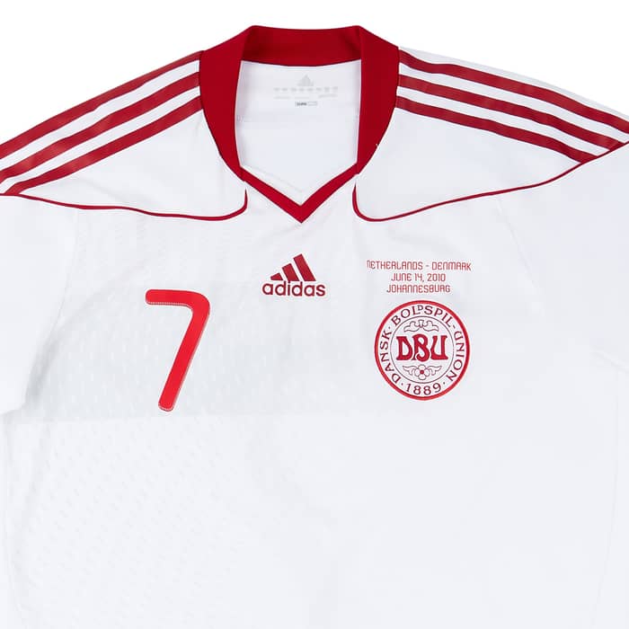 2010 Denmark Match Issue World Cup Away Shirt Jensen #7 (v Holland)