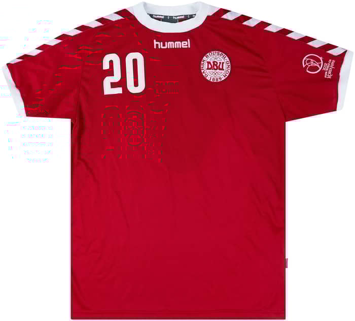 2002 Denmark Match Issue World Cup Home Shirt Bogelund #20