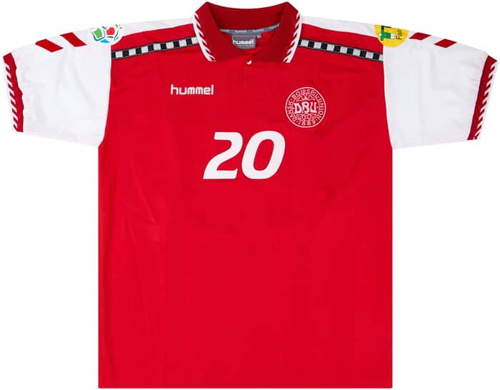 1996 Denmark Match Issue European Championship Home Shirt Laursen #20
