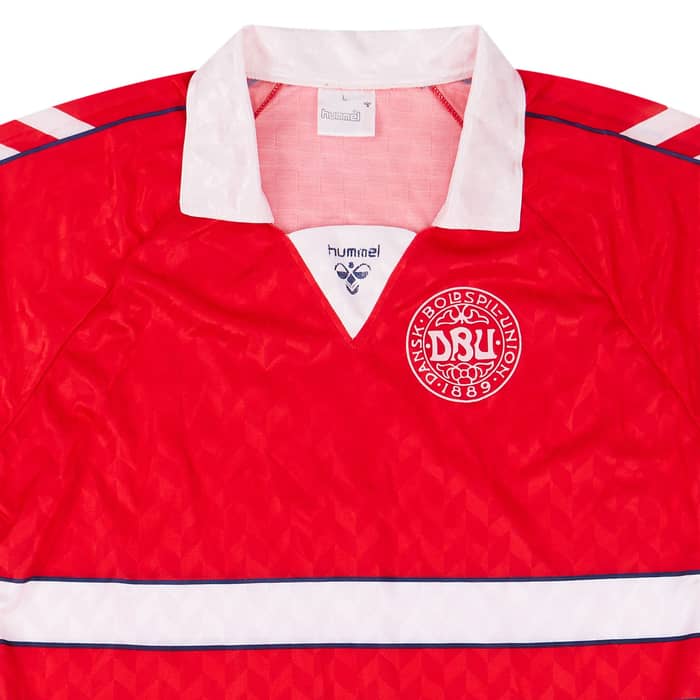 1989 Denmark Match Worn Home Shirt #2 (Risom) v England 