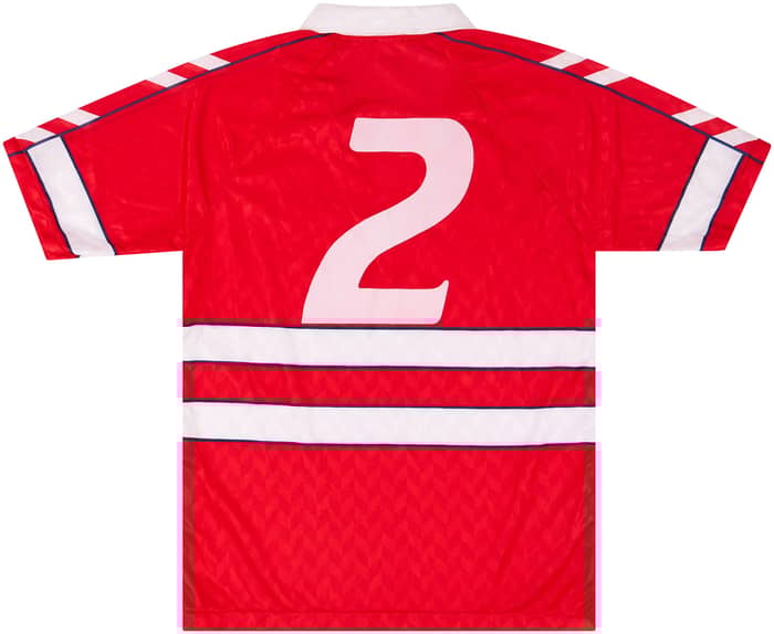 1989 Denmark Match Worn Home Shirt #2 (Risom) v England 