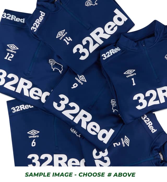 2020-21 Derby County Player Issue 1/2 Zip Training Top # (Excellent) S