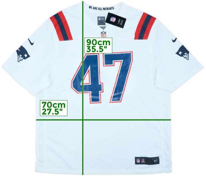 2020-21 New England Patriots Johnson #47 Nike Game Away Jersey (XXL)