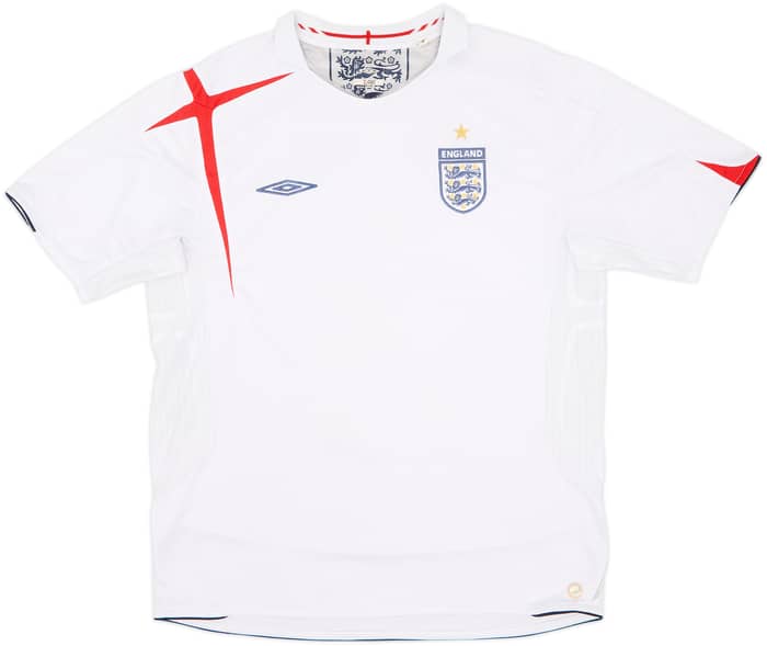 2005-07 England Home Shirt - 5/10 - (XL)
