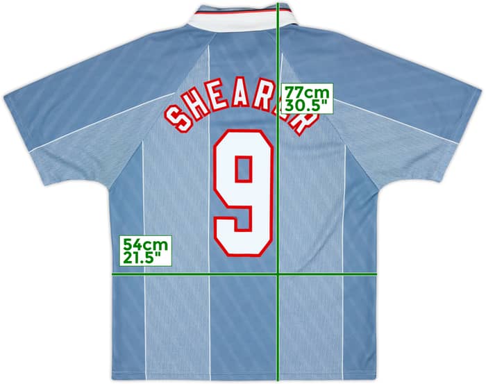 1996-97 England Away Shirt Shearer #9 - 9/10 - (L)