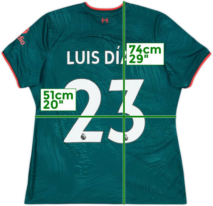 2022-23 Liverpool Third Shirt Luis Diaz #23 - 10/10 - (Women's XL)