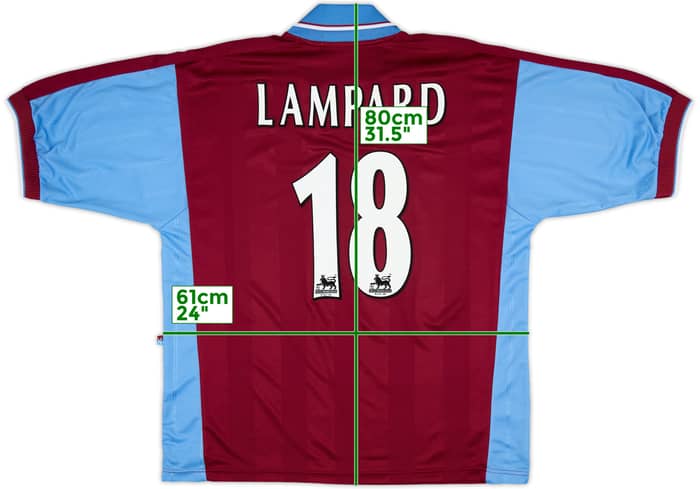 1995-97 West Ham Centenary Home Shirt Lampard #26 - 9/10 - (XL)