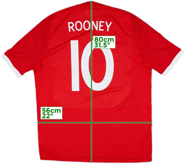 2010-11 England Away 'South Africa' Shirt Rooney #10 - 9/10 - (XL)
