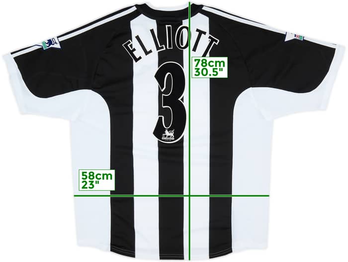 2001-03 Newcastle Home Shirt Elliot #3 - 9/10 - (XL)