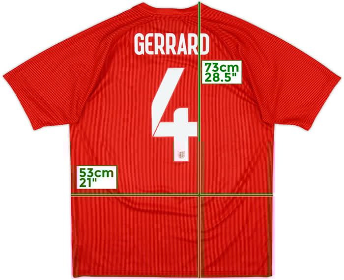 2014-15 England Away Shirt Gerrard #4 - 9/10 - (L)