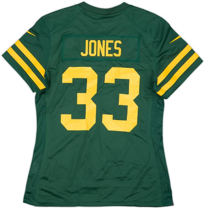 2021-23 Green Bay Packers Jones #33 Nike Game Throwback Jersey Womens (S)