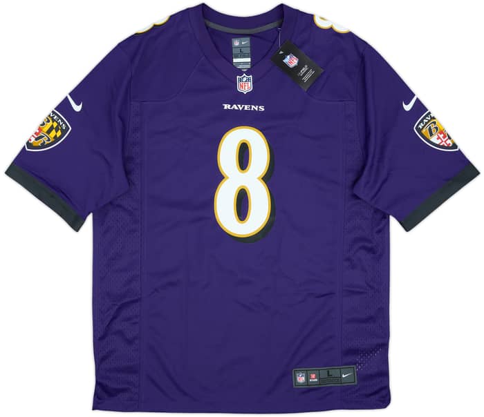 2018-25 Baltimore Ravens Jackson #8 Nike Game Home Jersey (L)