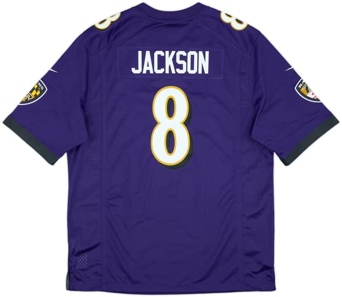 2018-25 Baltimore Ravens Jackson #8 Nike Game Home Jersey (L)