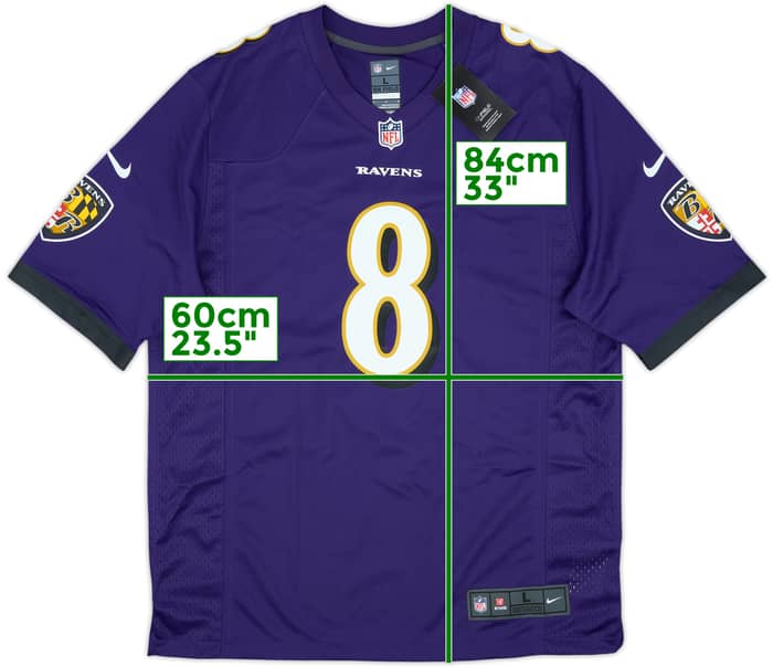 2018-25 Baltimore Ravens Jackson #8 Nike Game Home Jersey (L)