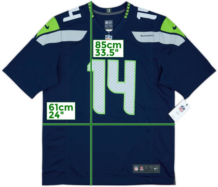 2019-24 Seattle Seahawks Metcalf #14 Nike Game Home Jersey (L)