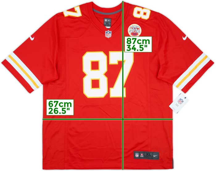 2013-25 Kansas City Chiefs Kelce #87 Nike Game Home Jersey (XL)