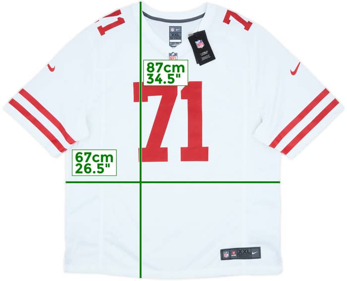 2020-25 San Francisco 49ers Williams #71 Nike Game Away Jersey (XXL)