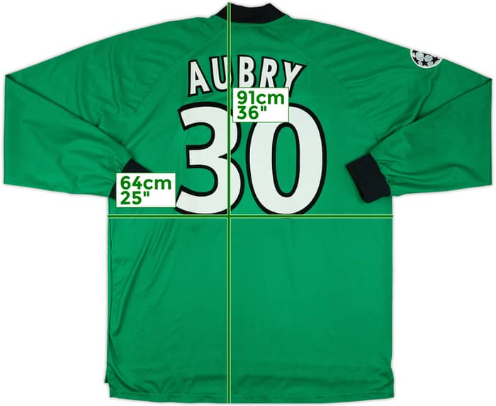 2000-01 Monaco Match Issue Champions League Squad Signed GK Shirt Aubry #30
