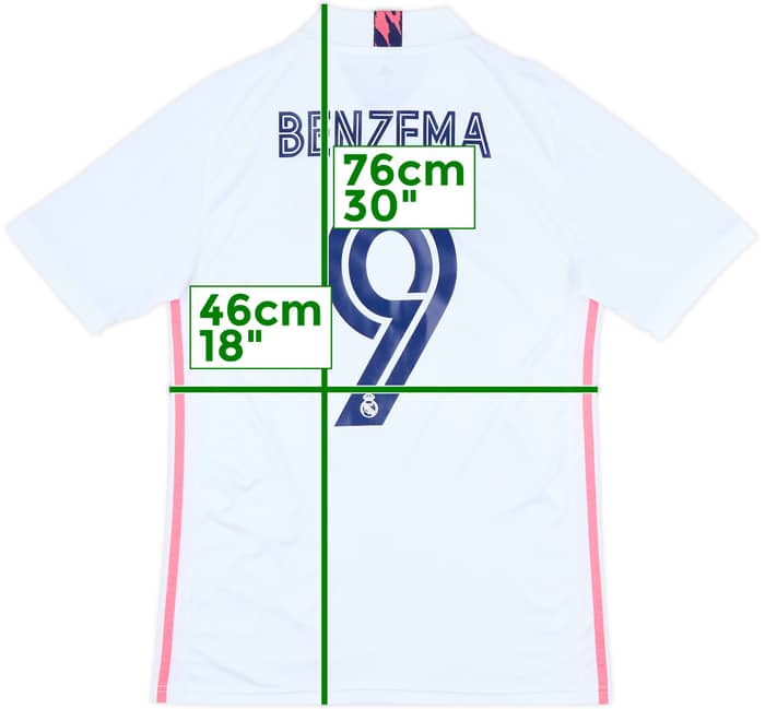 2020-21 Real Madrid Home Shirt Benzema #9 - 7/10 - (S)