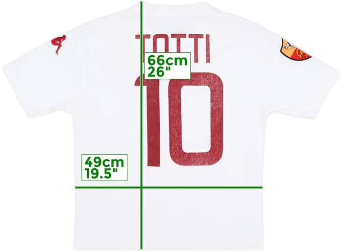 2011-12 Roma Kappa Cotton Tee Totti #10 - 5/10 - (XXL)