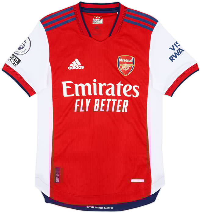 2021-22 Arsenal Authentic Home Shirt White #4 - 8/10 - (XS)