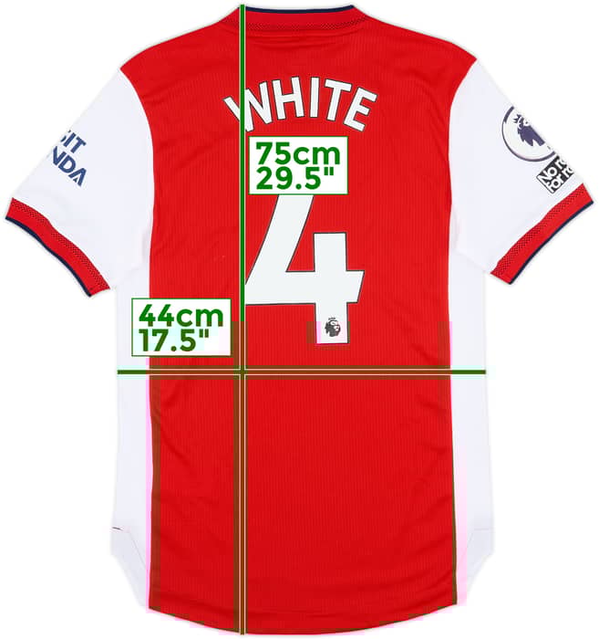 2021-22 Arsenal Authentic Home Shirt White #4 - 8/10 - (XS)