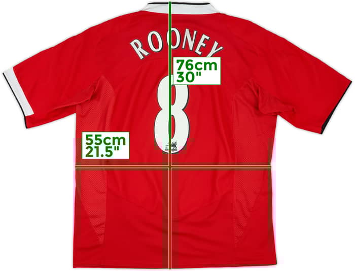 2004-06 Manchester United Home Shirt Rooney #8 - 6/10 - (XL)
