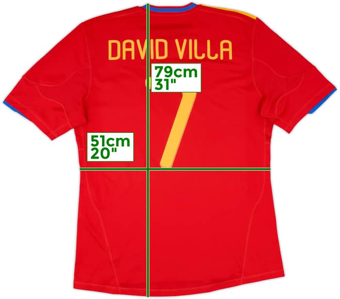 2009-10 Spain Home Shirt David Villa #7 - 6/10 - (L)