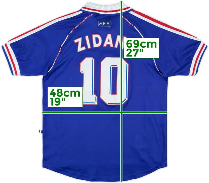 1998-00 France Home Shirt Zidane #10 - 5/10 - (XL.Boys)